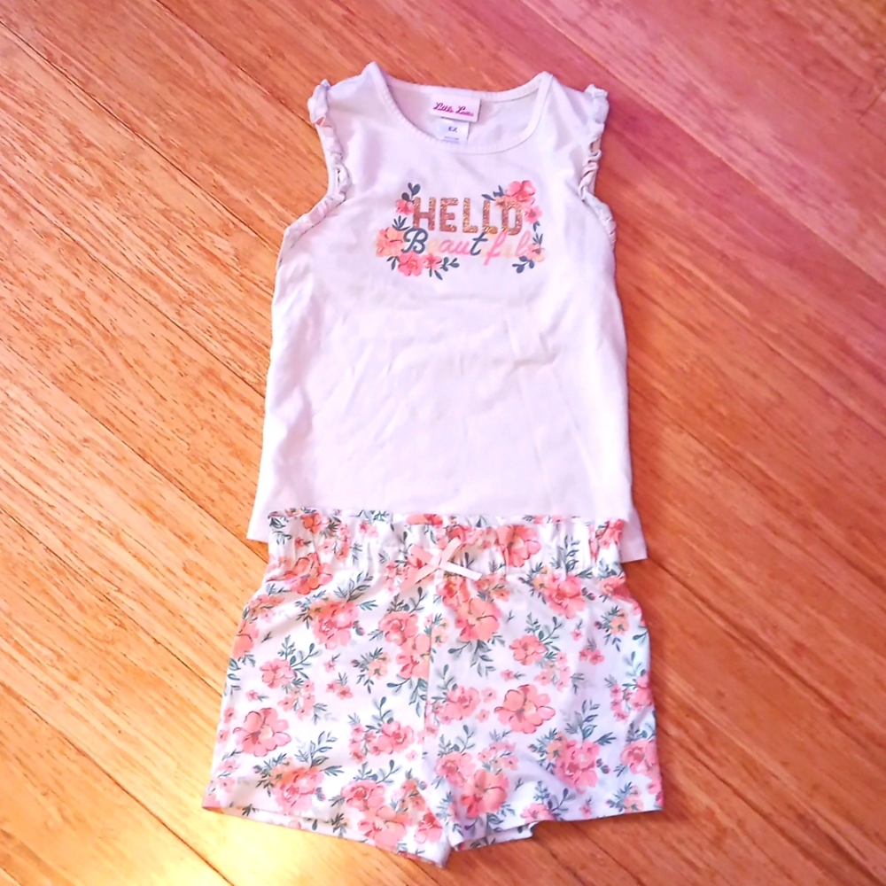 Little Lass 2 Peice Summer Outfit - Girls 6 - Tank Top and Short Matching Set!